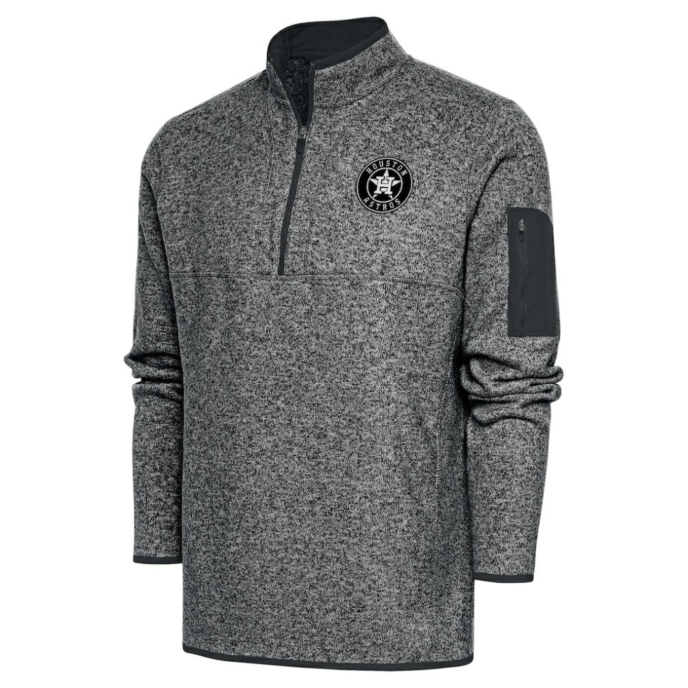 Graphite Houston Astros Antigua Metallic Big & Tall Quarter-Zip Jacket