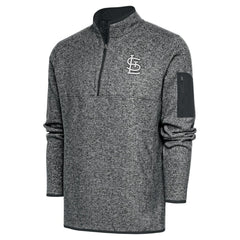Graphite St. Louis Cardinals Antigua Metallic Big & Tall Quarter-Zip Jacket