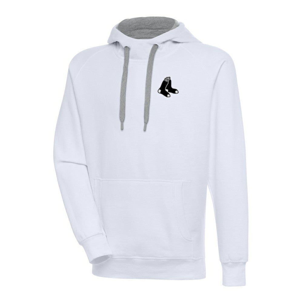 White Boston Red Sox Antigua Metallic Victory Pullover Hoodie