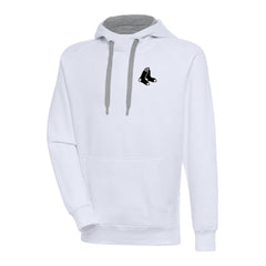 White Boston Red Sox Antigua Metallic Victory Pullover Hoodie