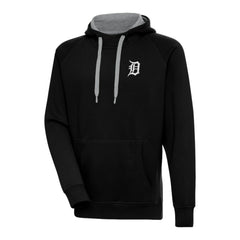 Black Detroit Tigers Antigua Metallic Victory Pullover Hoodie