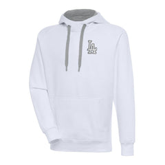 White Los Angeles Dodgers Antigua Metallic Victory Pullover Hoodie