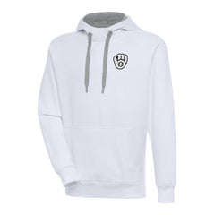 White Milwaukee Brewers Antigua Metallic Victory Pullover Hoodie