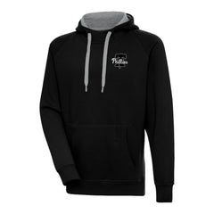 Black Philadelphia Phillies Antigua Metallic Victory Pullover Hoodie