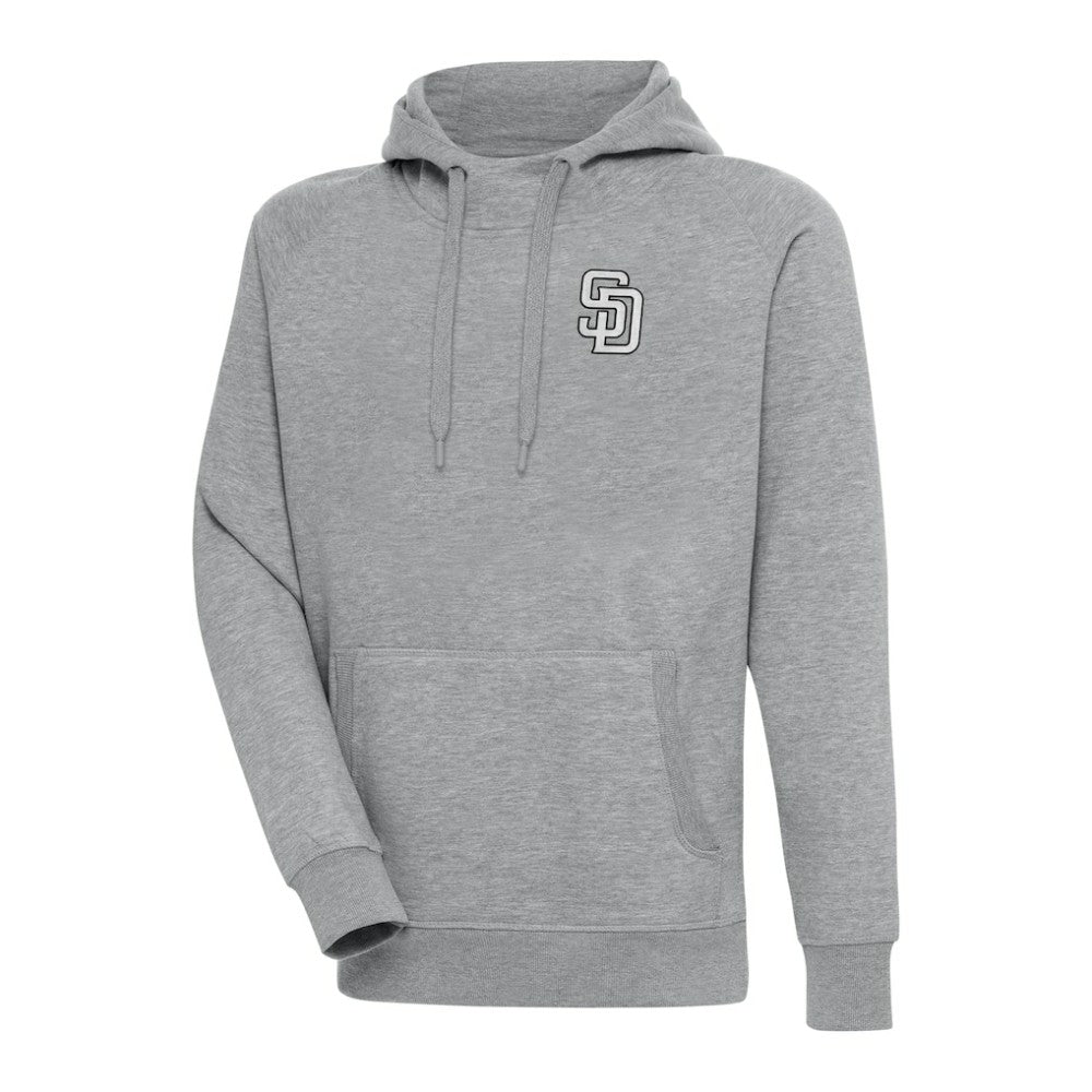 Heather Gray San Diego Padres Antigua Metallic Victory Pullover Hoodie