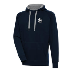Navy St. Louis Cardinals Antigua Metallic Victory Pullover Hoodie