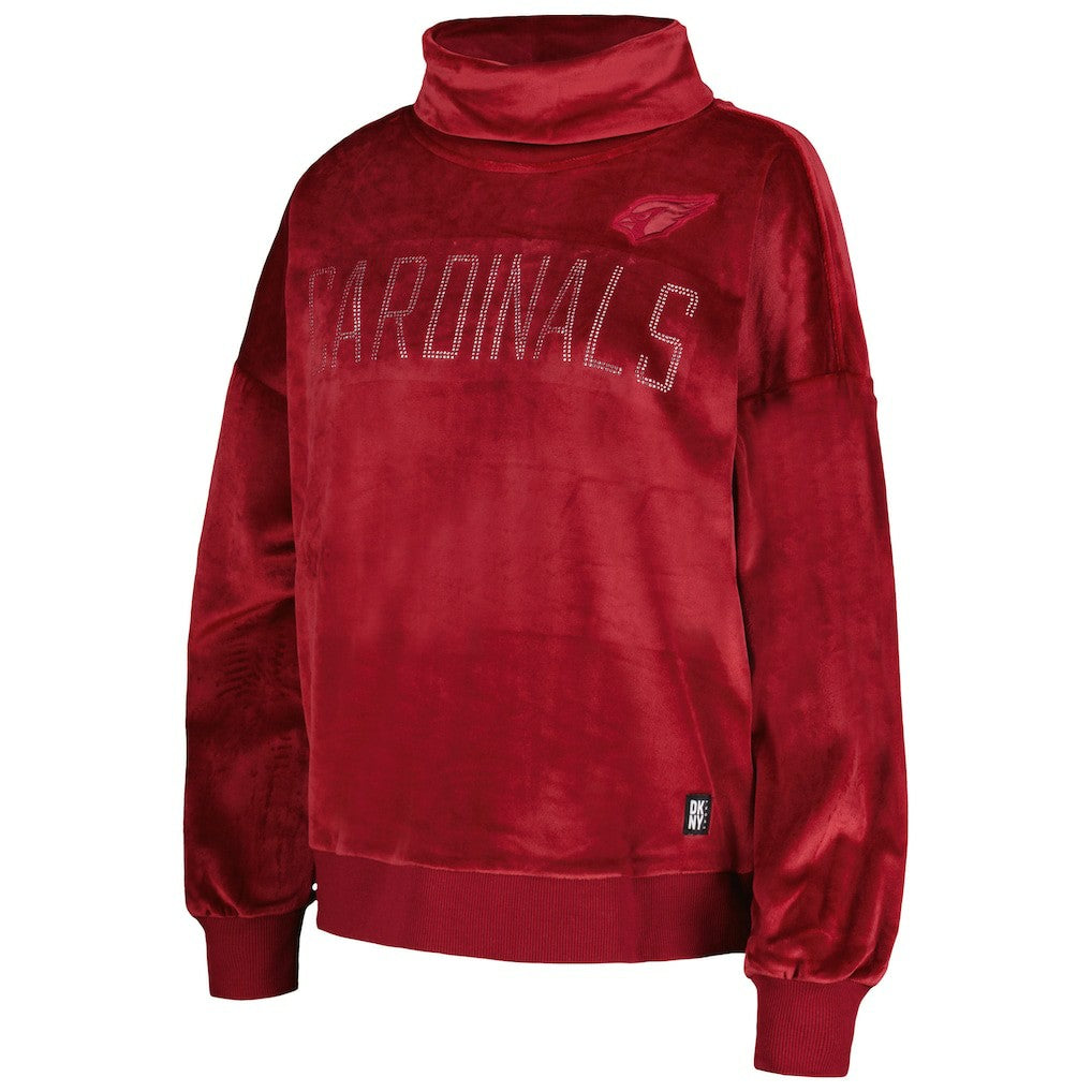 DKNY Sport Women's Deliliah Rhinestone Funnel Neck Pullover Sweatshirt - Arizona Cardinals Pullover