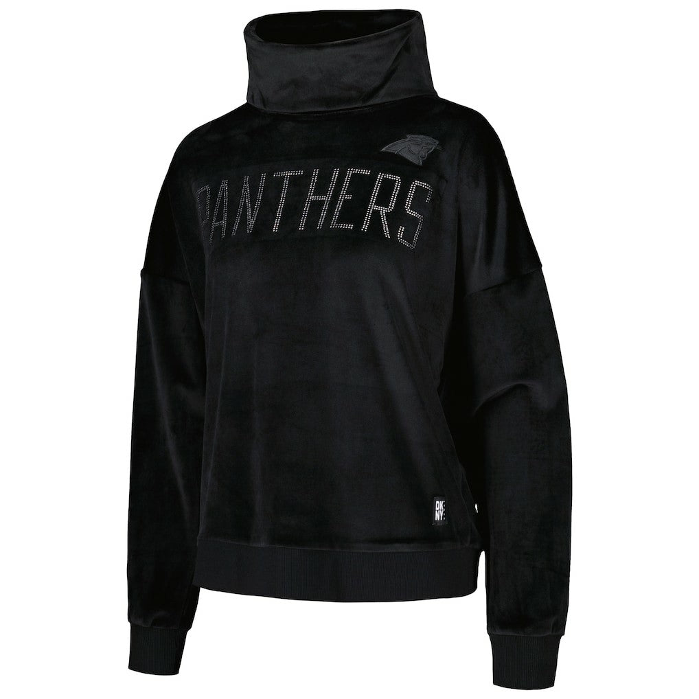 DKNY Sport Women's Deliliah Rhinestone Funnel Neck Pullover Sweatshirt - Carolina Panthers Pullover
