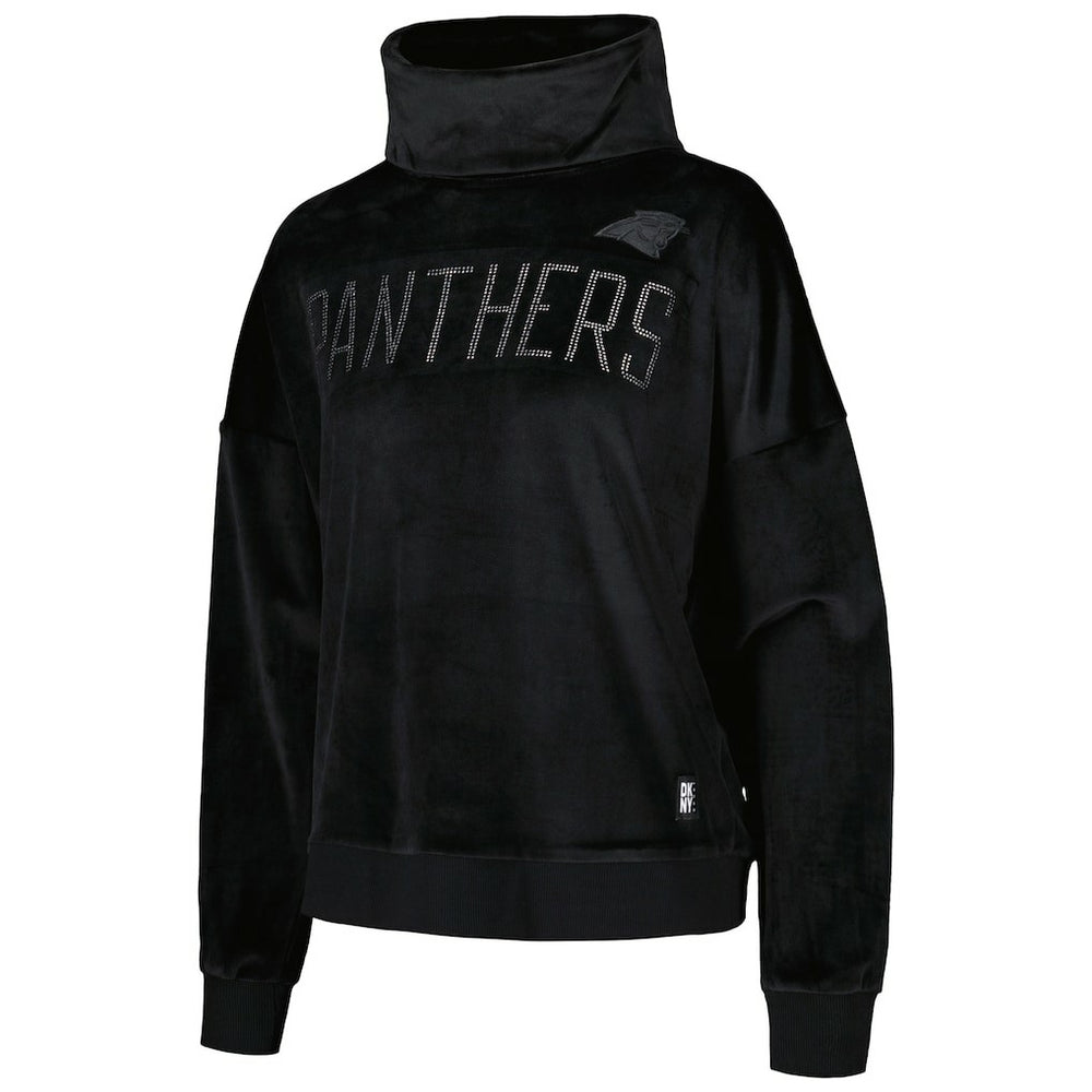 DKNY Sport Women's Deliliah Rhinestone Funnel Neck Pullover Sweatshirt - Carolina Panthers Pullover