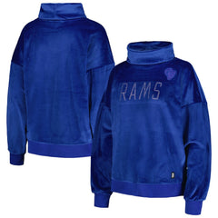 DKNY Sport Women's Deliliah Rhinestone Funnel Neck Pullover Sweatshirt - Los Angeles Rams Pullover