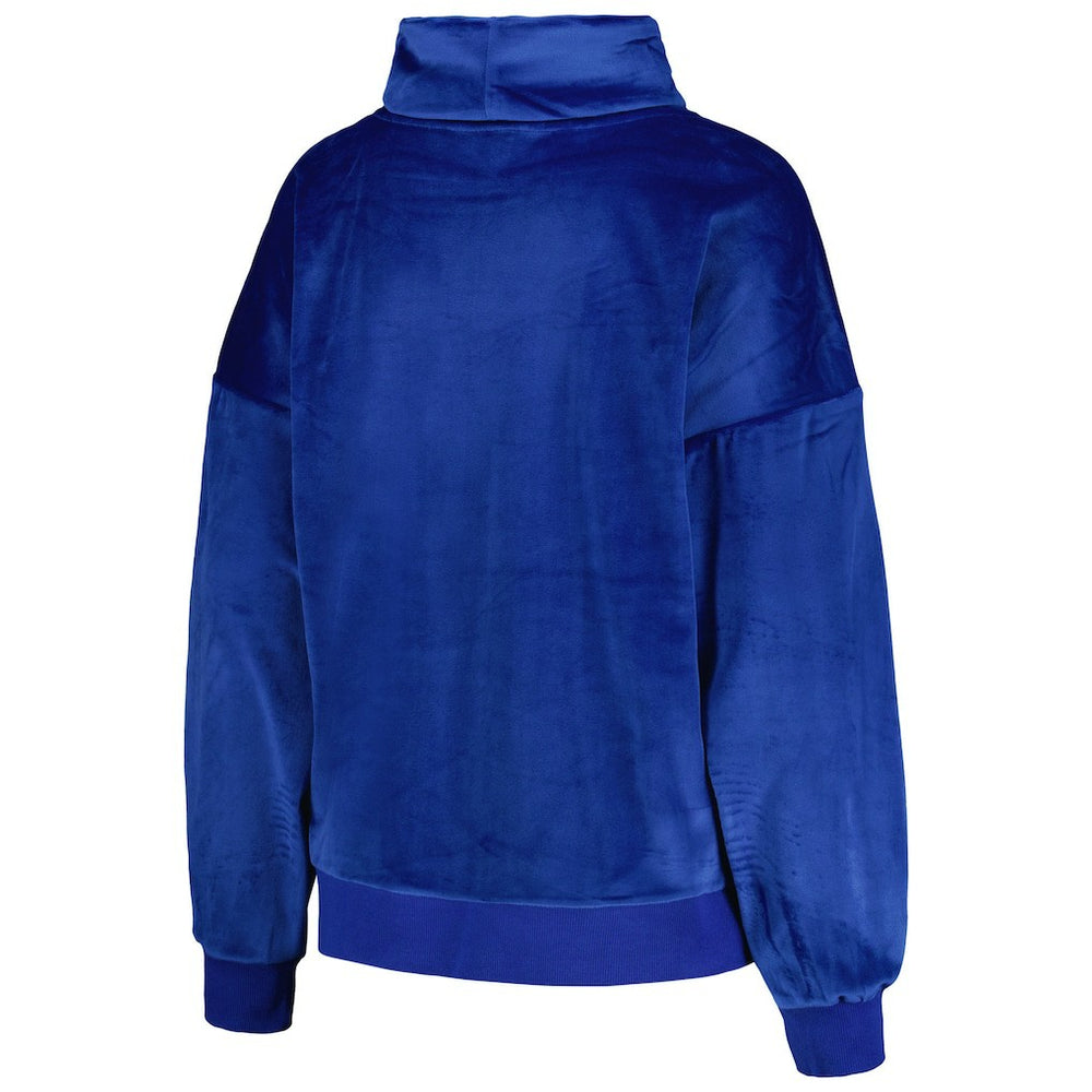 DKNY Sport Women's Deliliah Rhinestone Funnel Neck Pullover Sweatshirt - Los Angeles Rams Pullover