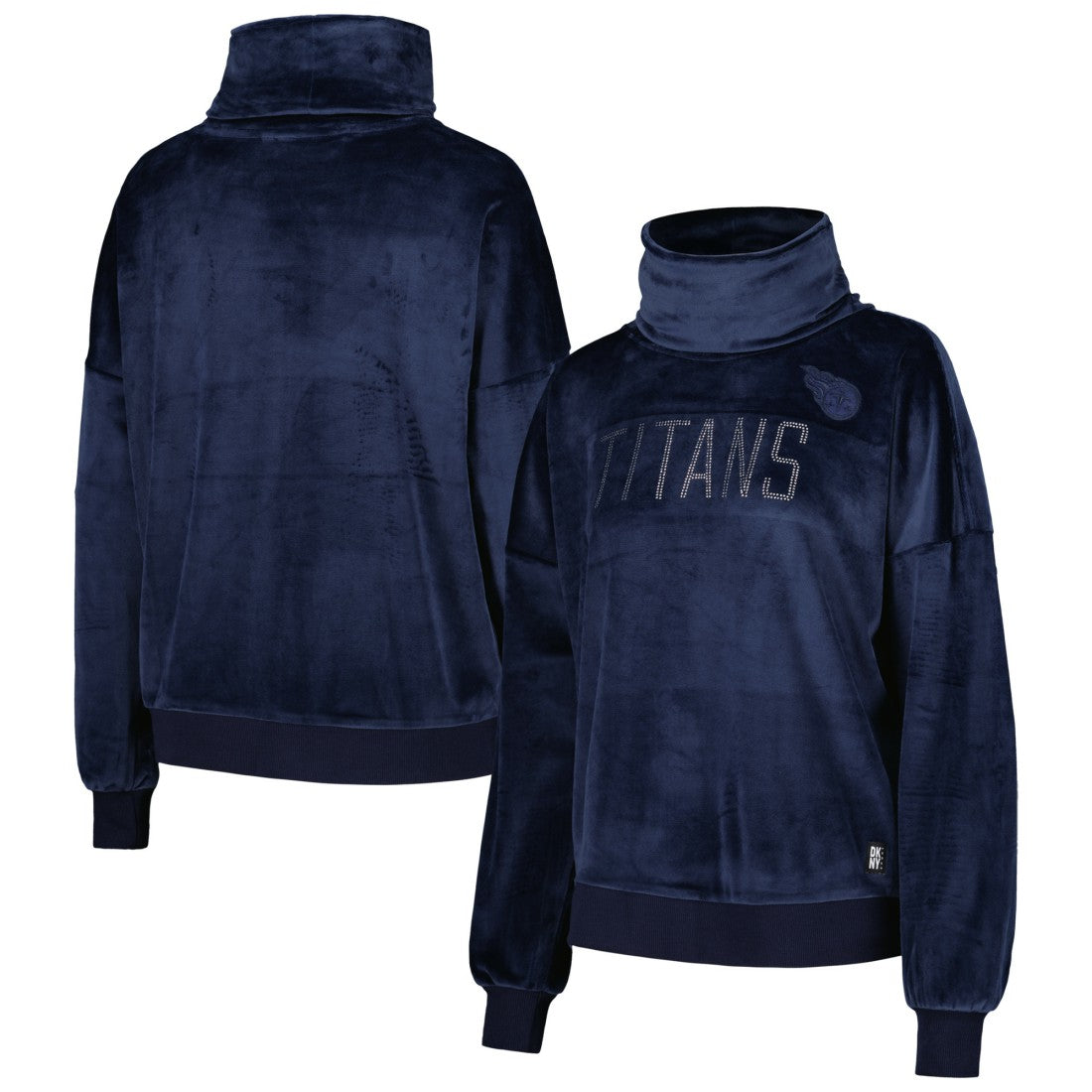 DKNY Sport Women's Deliliah Rhinestone Funnel Neck Pullover Sweatshirt - Tennessee Titans Pullover