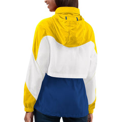 G-III 4Her by Carl Banks Women's Tie Breaker Lightweight Quarter-Zip Jacket - Los Angeles Rams Jackets