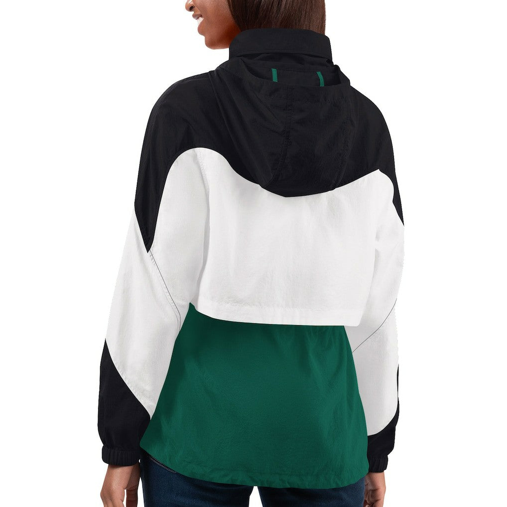 G-III 4Her by Carl Banks Women's Tie Breaker Lightweight Quarter-Zip Jacket - New York Jets Jackets