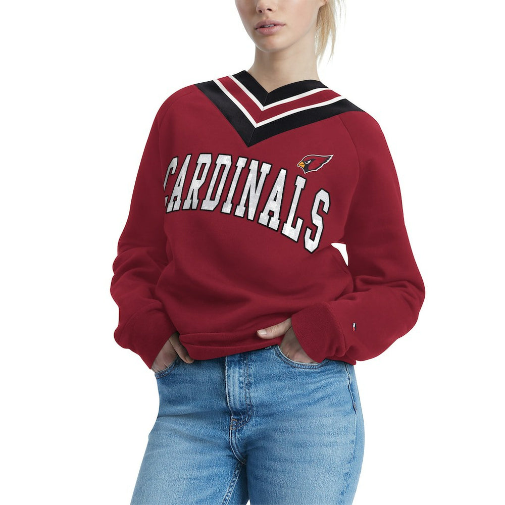 Tommy Hilfiger Women's Heidi V-Neck Pullover Sweatshirt - Arizona Cardinals Pullover
