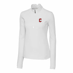 White Cleveland Guardians Cutter & Buck Women's DryTec Traverse Stretch Quarter-Zip Pullover Top
