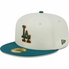 Cream Los Angeles Dodgers New Era Chrome 59FIFTY Fitted Hat