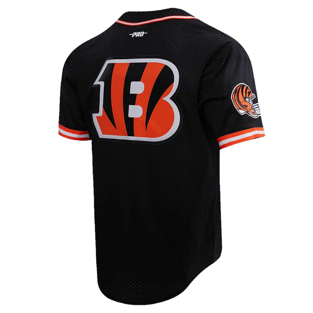 Joe Burrow  Pro Standard Mesh Baseball Button-Up T-Shirt - Cincinnati Bengals T-shirts