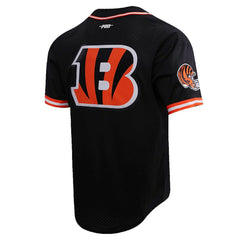 Joe Burrow  Pro Standard Mesh Baseball Button-Up T-Shirt - Cincinnati Bengals T-shirts