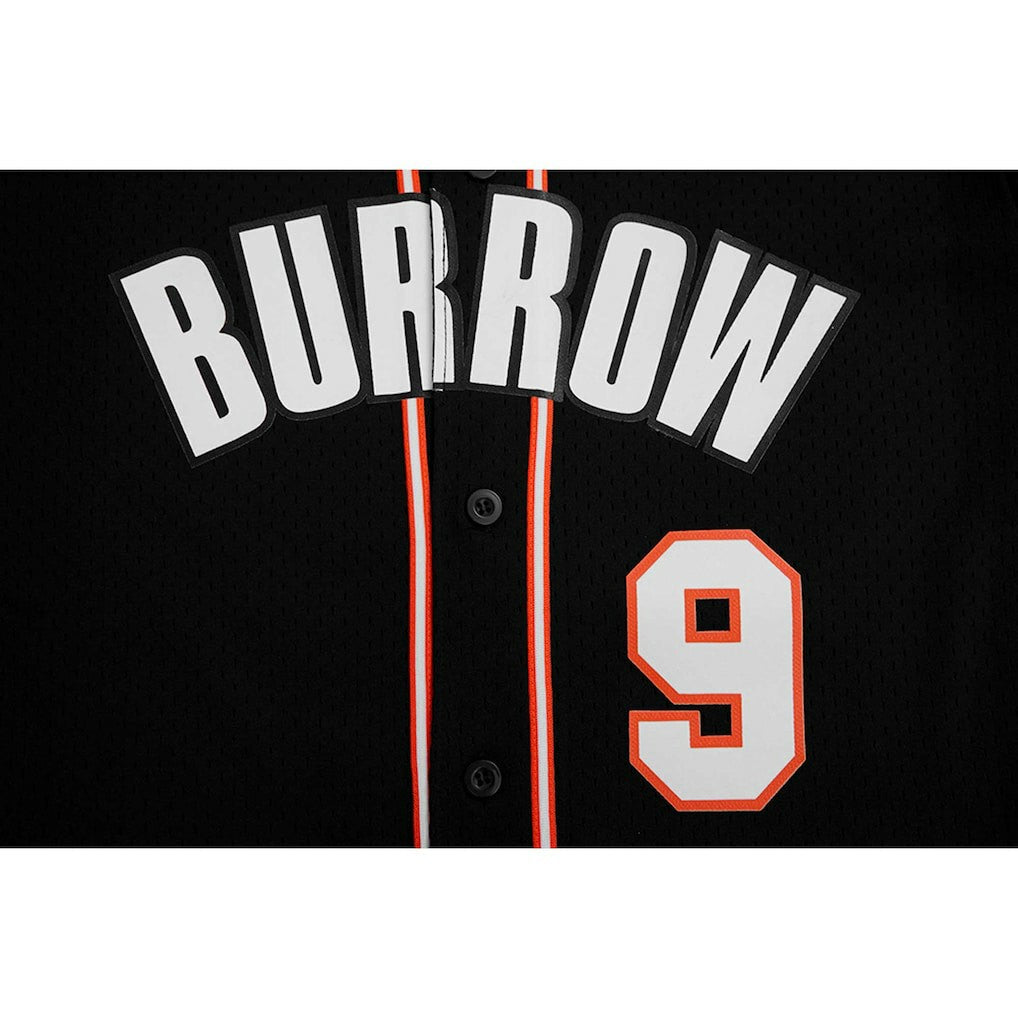 Joe Burrow  Pro Standard Mesh Baseball Button-Up T-Shirt - Cincinnati Bengals T-shirts