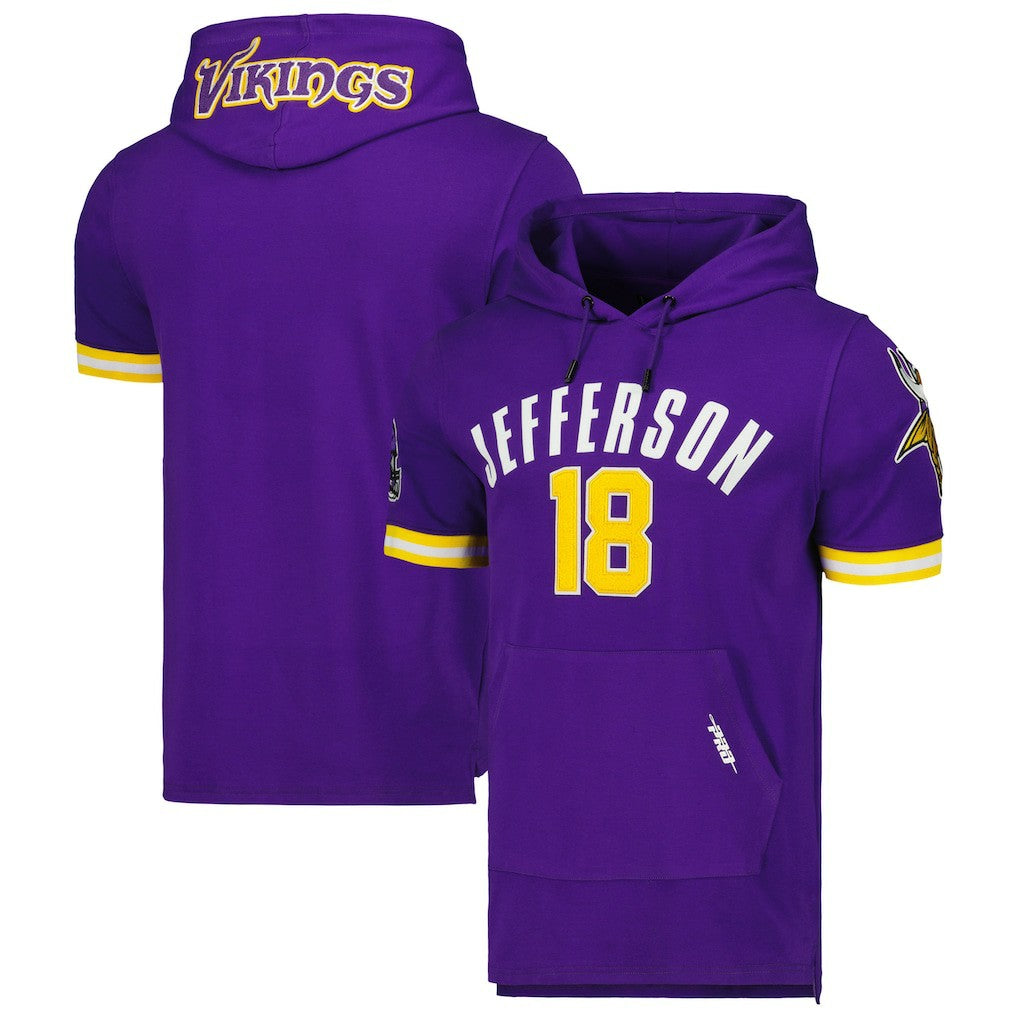 Justin Jefferson  Pro Standard Player Name & Number Hoodie T-Shirt - Minnesota Vikings Hoodies