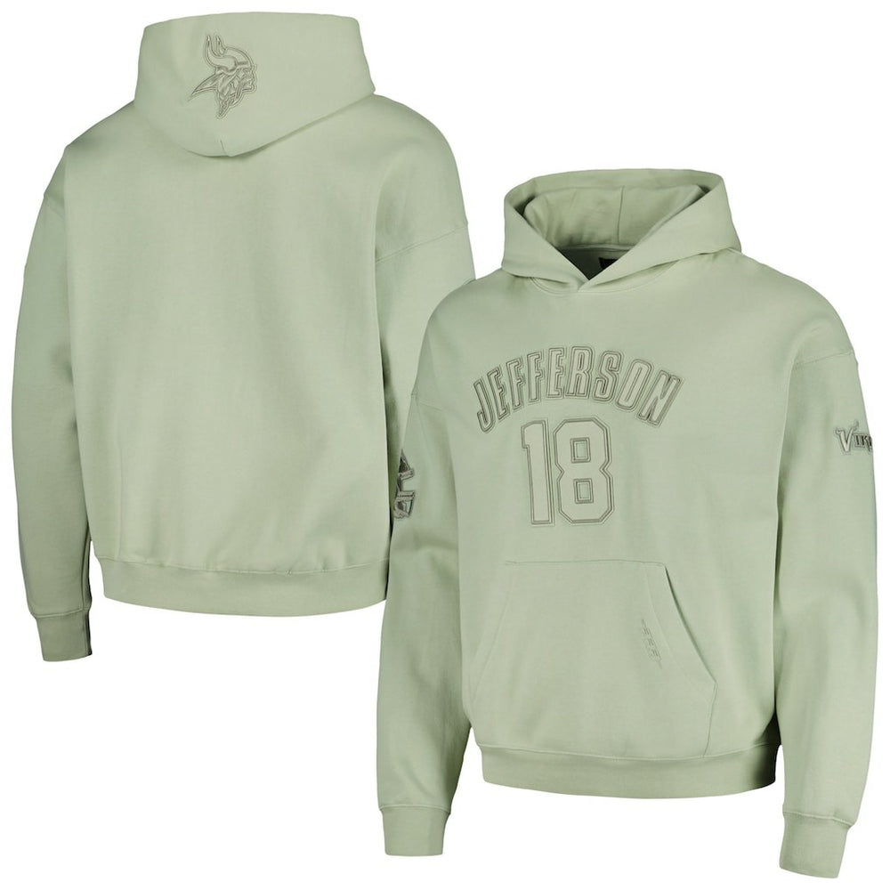 Justin Jefferson  Pro Standard Player Name & Number Pullover Hoodie - Minnesota Vikings Hoodies