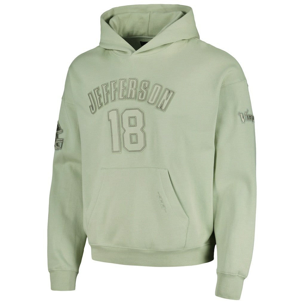 Justin Jefferson  Pro Standard Player Name & Number Pullover Hoodie - Minnesota Vikings Hoodies