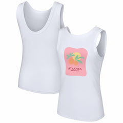 White Atlanta Braves Lusso Style Women's Lindy Tank Top