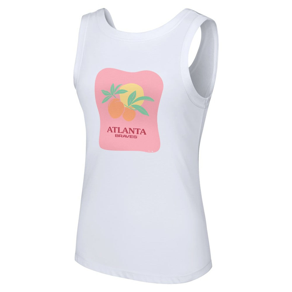 White Atlanta Braves Lusso Style Women's Lindy Tank Top