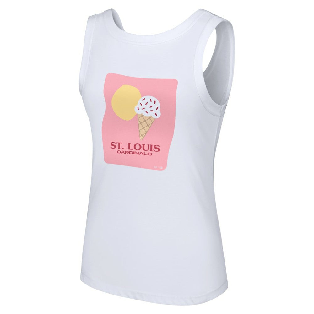 White St. Louis Cardinals Lusso Style Women's Lindy Tank Top