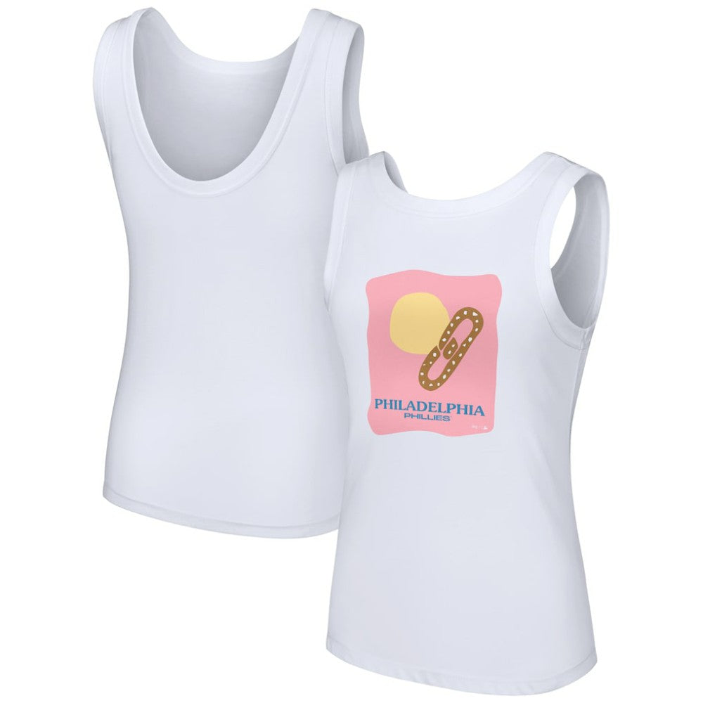 White Philadelphia Phillies Lusso Style Women's Lindy Tank Top