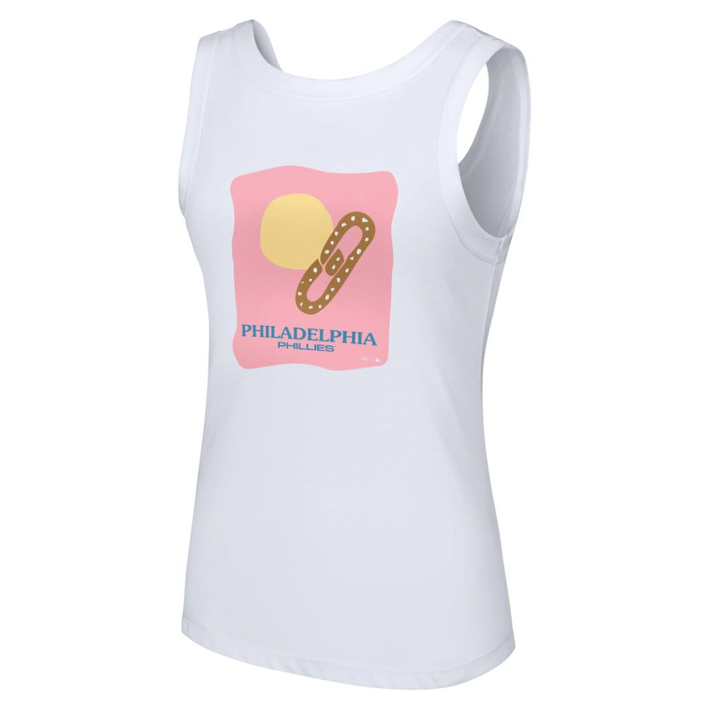 White Philadelphia Phillies Lusso Style Women's Lindy Tank Top