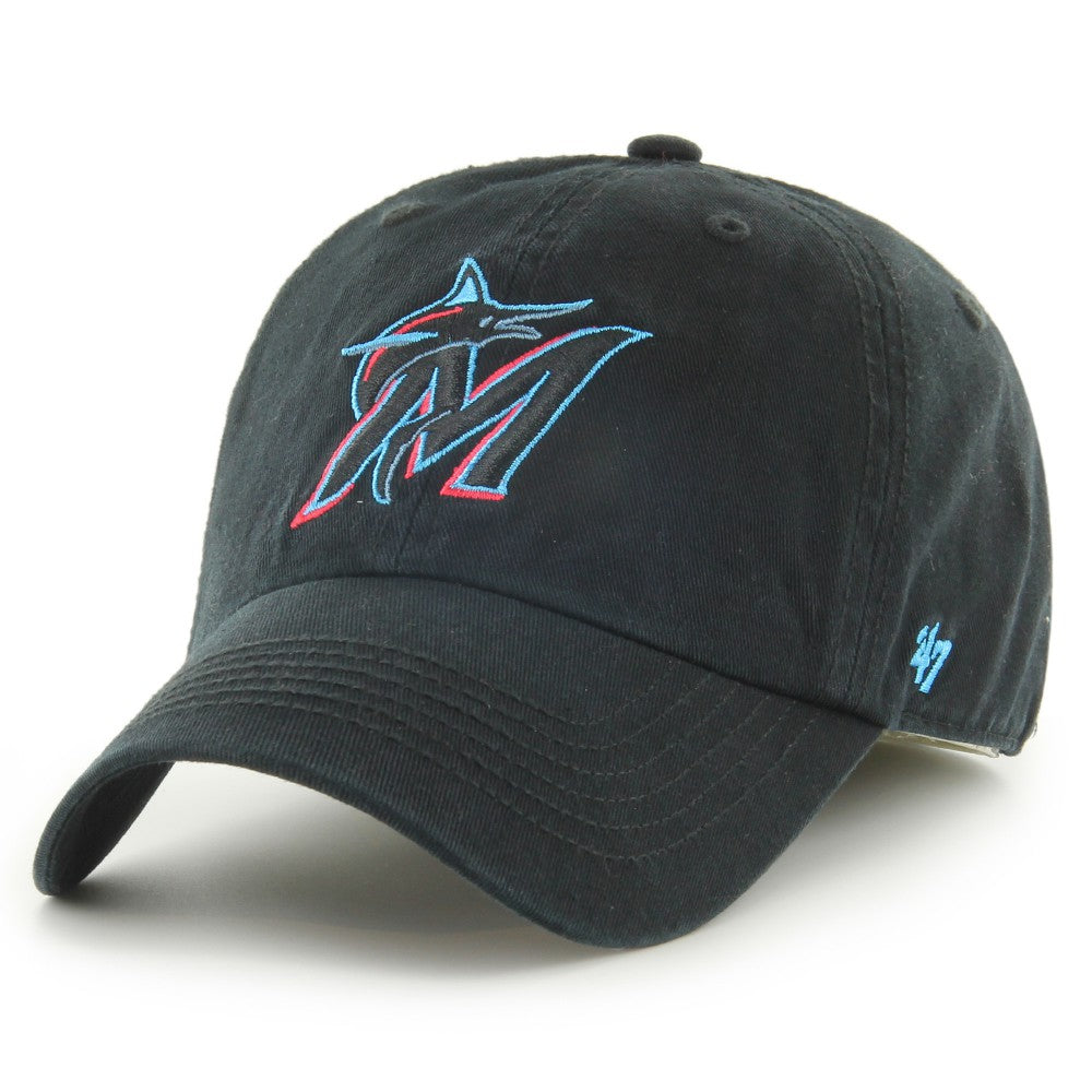 Black Miami Marlins '47 Franchise Logo Fitted Hat