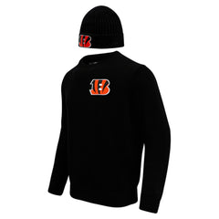Pro Standard Crewneck Pullover Sweater & Cuffed Knit Hat Box Gift Set - Cincinnati Bengals Hats
