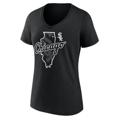 Black Chicago White Sox Women's Hometown Sox State V-Neck T-Shirt