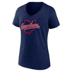 Navy Cleveland Guardians Women's Hometown State Guard V-Neck T-Shirt