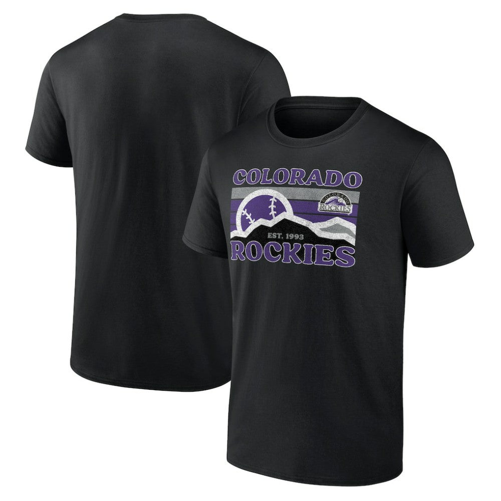 Black Colorado Rockies Hometown Mountain Scene T-Shirt