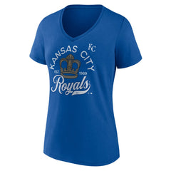 Royal Kansas City Royals Women's Hometown Retro Crown V-Neck T-Shirt