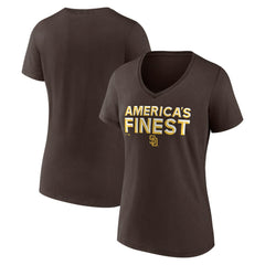 Brown San Diego Padres Women's Hometown 619 Beisbol V-Neck T-Shirt