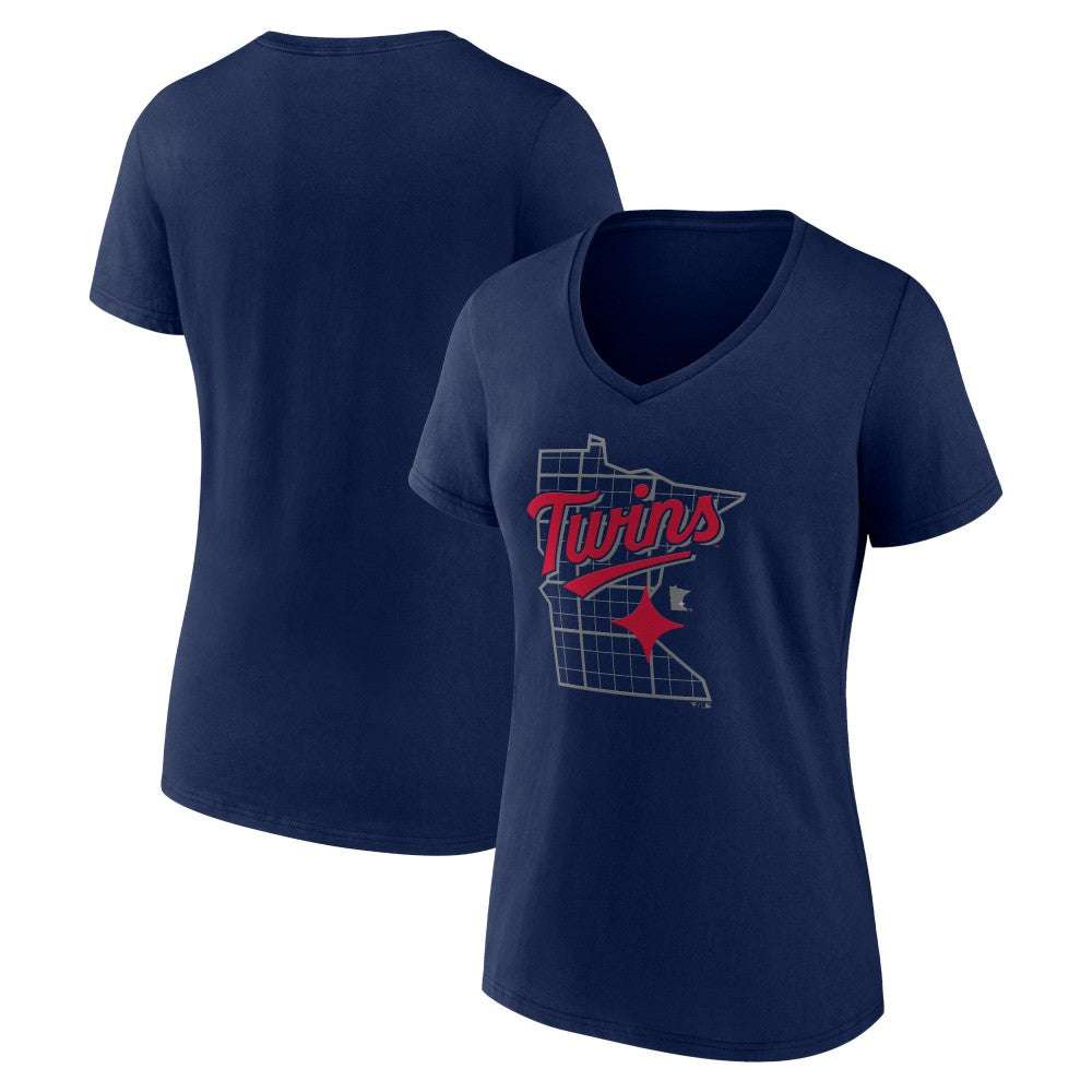 Navy Minnesota Twins Women's Hometown Pride V-Neck T-Shirt