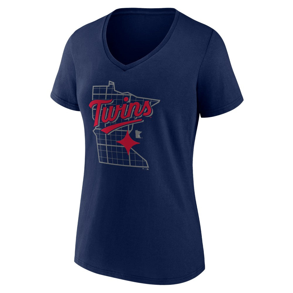 Navy Minnesota Twins Women's Hometown Pride V-Neck T-Shirt