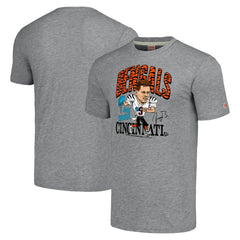 Joe Burrow  Homage Unisex Caricature Player Tri-Blend T-Shirt - Cincinnati Bengals T-shirts