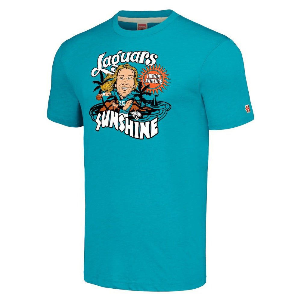 Trevor Lawrence  Homage Unisex Caricature Player Tri-Blend T-Shirt - Jacksonville Jaguars T-shirts