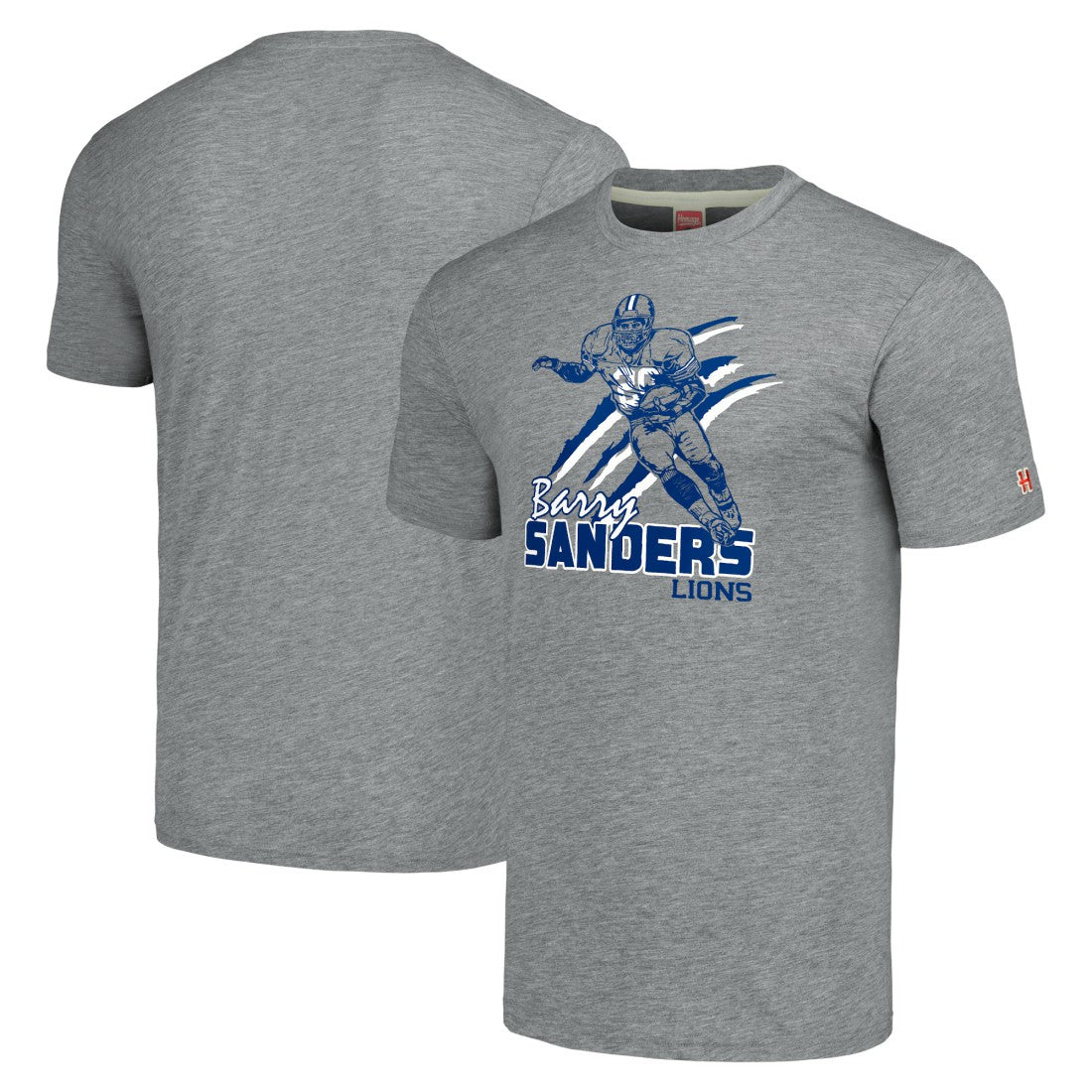 Barry Sanders  Homage Unisex Caricature Retired Player Tri-Blend T-Shirt - Detroit Lions T-shirts