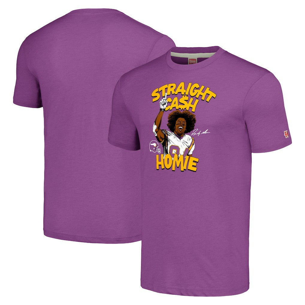 Randy Moss  Unisex Homage Caricature Retired Player Tri-Blend T-Shirt - Minnesota Vikings T-shirts