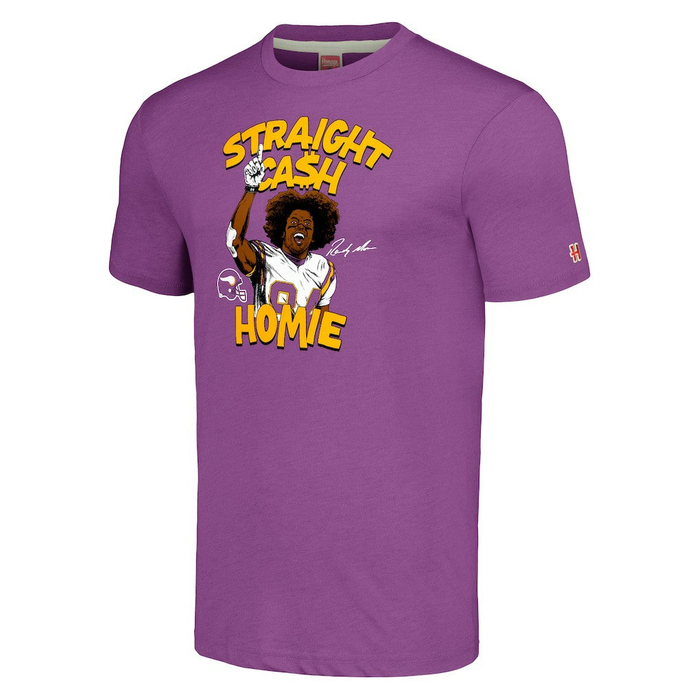 Randy Moss  Unisex Homage Caricature Retired Player Tri-Blend T-Shirt - Minnesota Vikings T-shirts