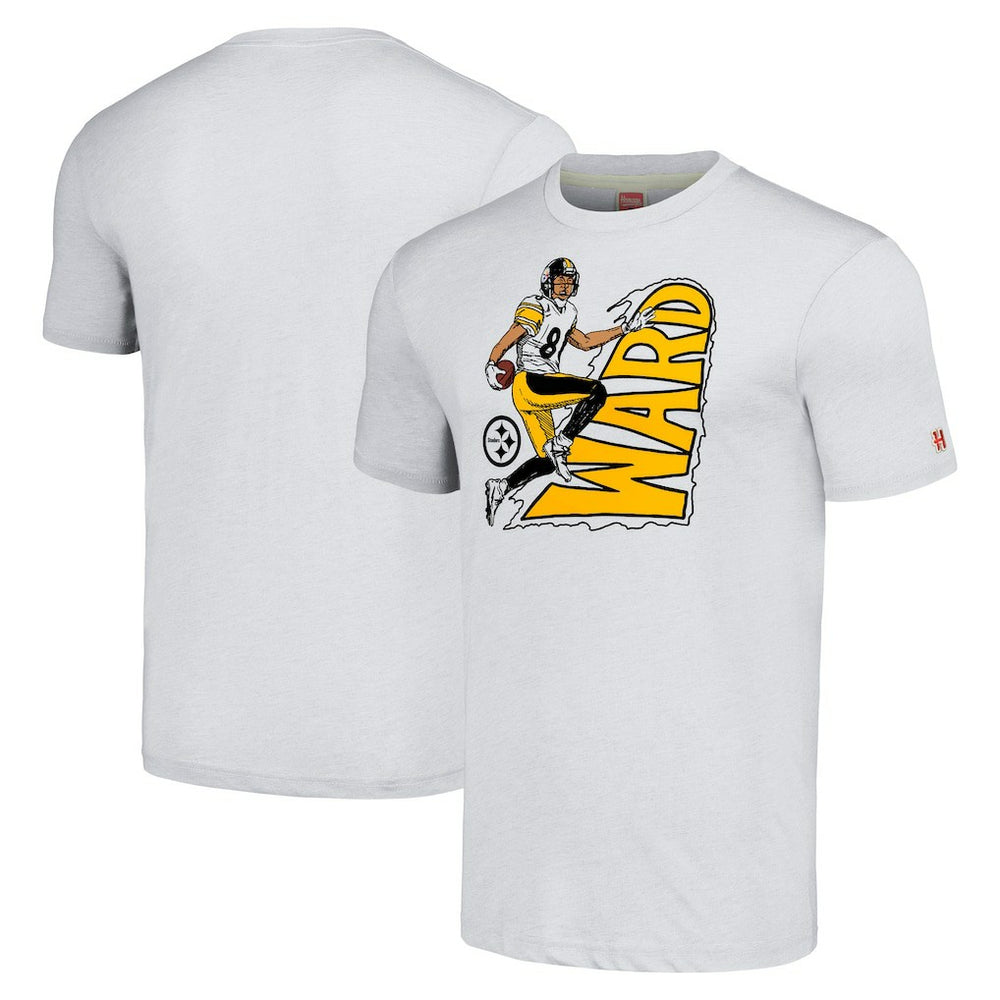 Hines Ward  Homage Unisex Caricature Retired Player Tri-Blend T-Shirt - Pittsburgh Steelers T-shirts