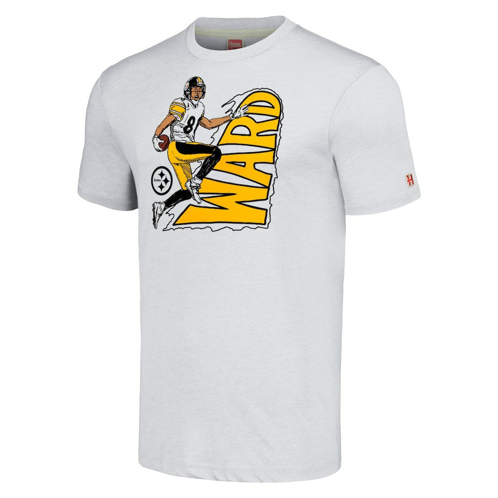 Hines Ward  Homage Unisex Caricature Retired Player Tri-Blend T-Shirt - Pittsburgh Steelers T-shirts