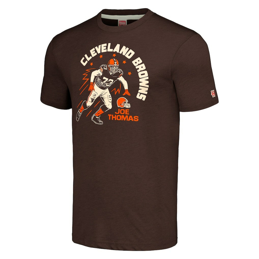 Joe Thomas  Homage Unisex Caricature Retired Player Tri-Blend T-Shirt - Cleveland Browns T-shirts