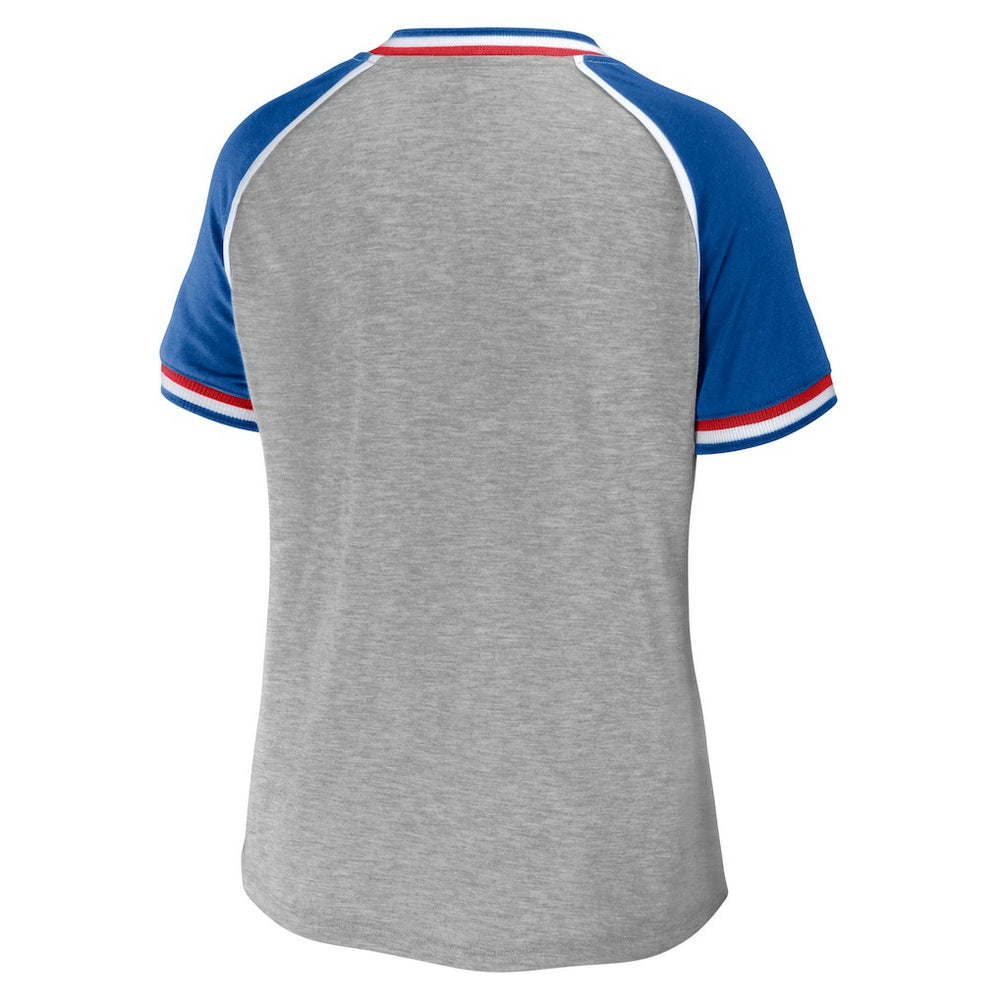 WEAR by Erin Andrews Women's Cropped Raglan Throwback V-Neck T-Shirt - Buffalo Bills T-shirts
